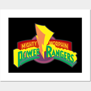 mighty morphin power ranger logo Posters and Art